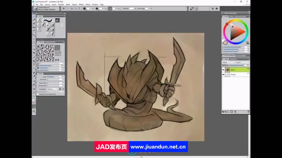 火剑战士游戏角色数字绘画实例训练视频教程 CG 第2张