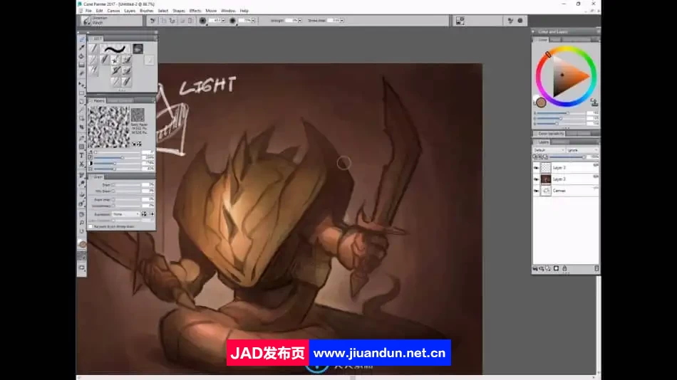 火剑战士游戏角色数字绘画实例训练视频教程 CG 第4张