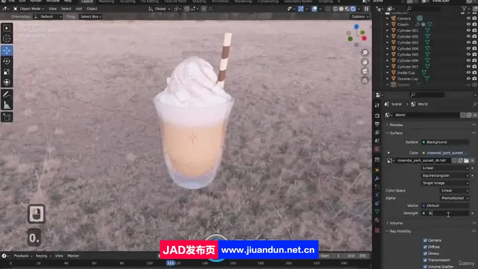 Blender逼真咖啡杯实例制作训练视频教程 3D 第7张