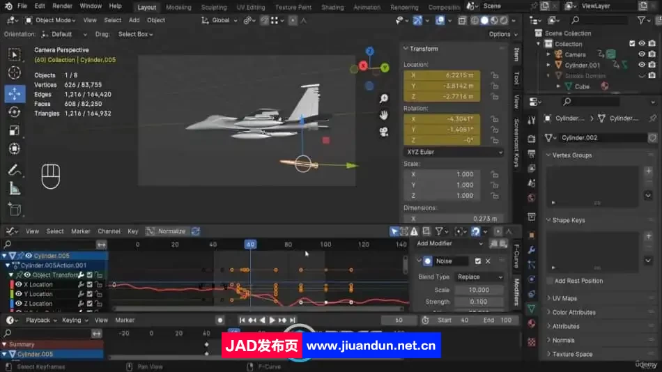 Blender 4 喷气式战斗机F15影视动画完整制作视频教程 3D 第14张