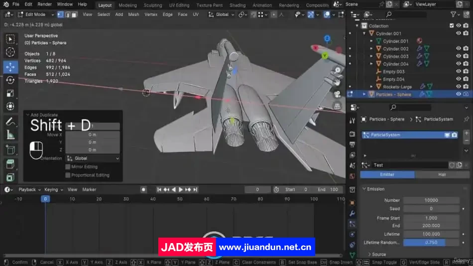 Blender 4 喷气式战斗机F15影视动画完整制作视频教程 3D 第13张