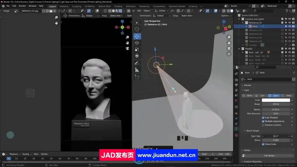 【中文字幕】Blender 3D人像灯光照明大师班课程视频教程 3D 第7张