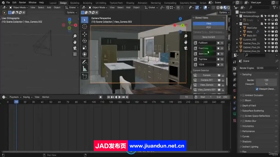Blender 4现代建筑室内设计工作流程视频教程 3D 第14张
