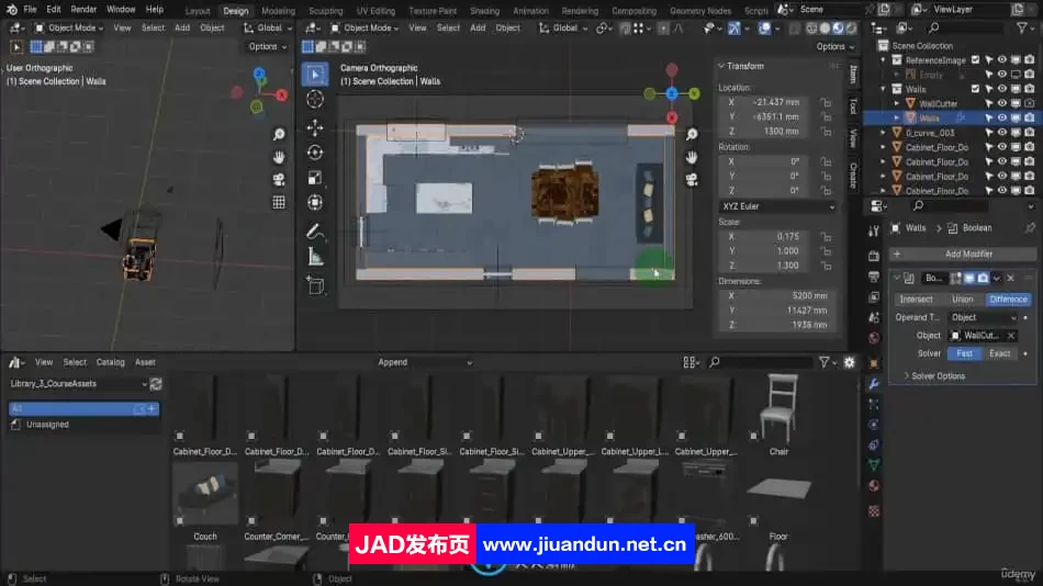 Blender 4现代建筑室内设计工作流程视频教程 3D 第11张