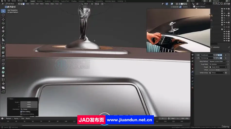 Blender劳斯莱斯Spectre汽车完整建模制作流程视频教程 3D 第2张