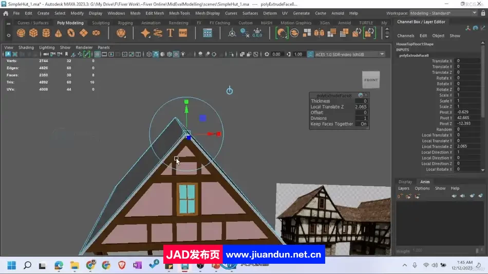 Maya中世纪房屋建筑建模实例训练视频教程 3D 第8张