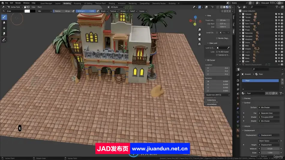 Blender 4逼真3D建筑环境完整制作指南视频教程 3D 第16张