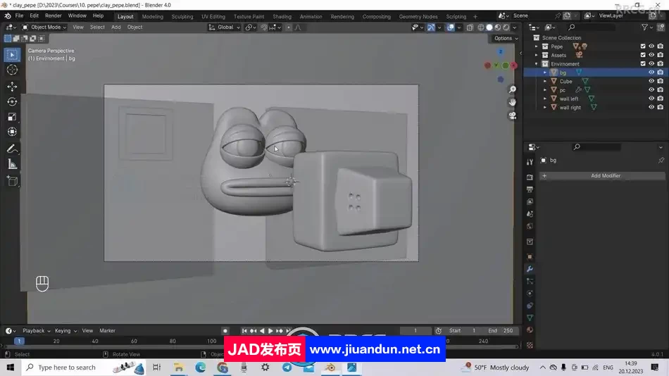 Blender 4.0粘土青蛙3D建模制作视频教程 3D 第3张