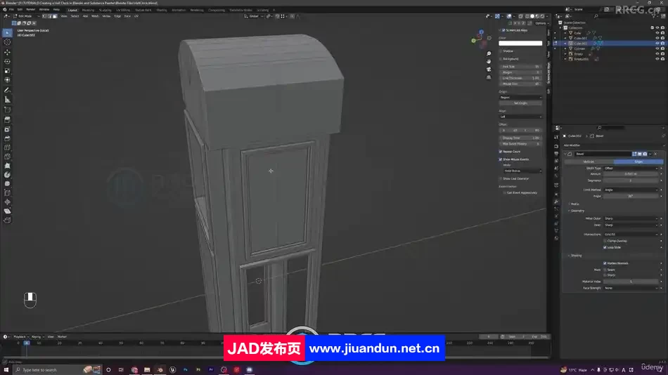Blender和Substance Painter大厅时钟完整制作视频教程 3D 第4张