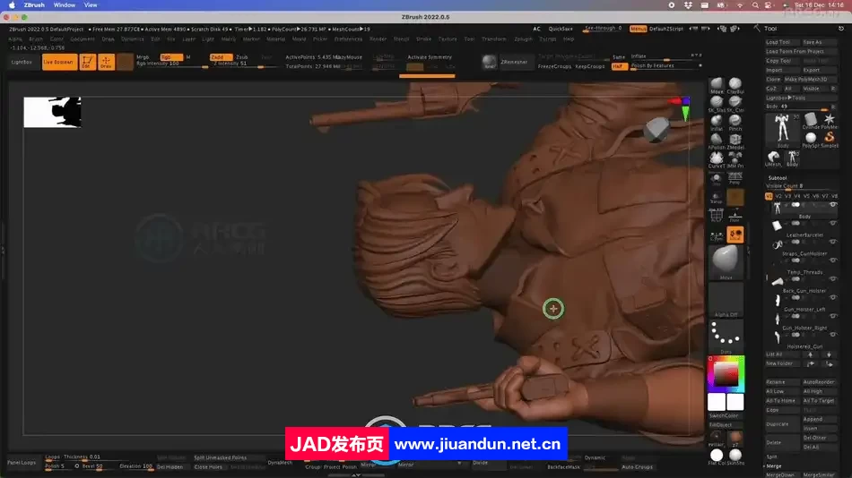 Zbrush人物角色雕刻手办3D打印技术训练视频教程 3D 第5张