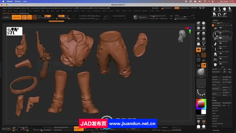 Zbrush人物角色雕刻手办3D打印技术训练视频教程 3D 第9张
