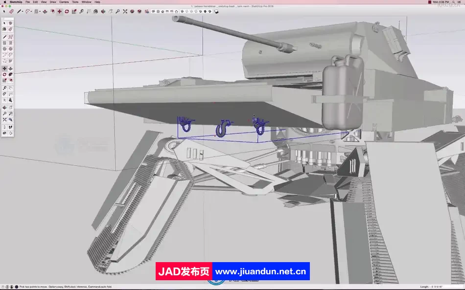 SketchUp与PS机甲坦克3D绘画制作流程视频教程 3D 第4张