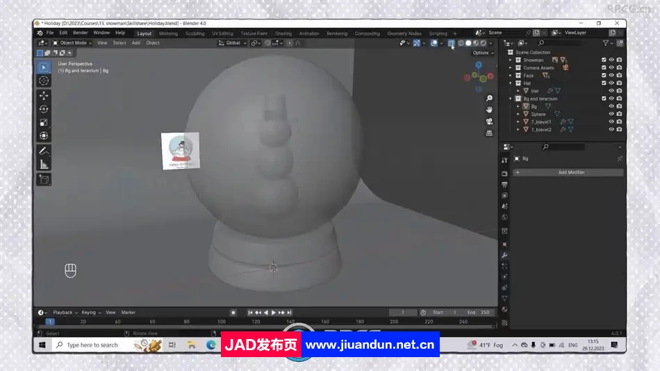 Blender毛绒雪人实例制作流程视频教程 3D 第2张