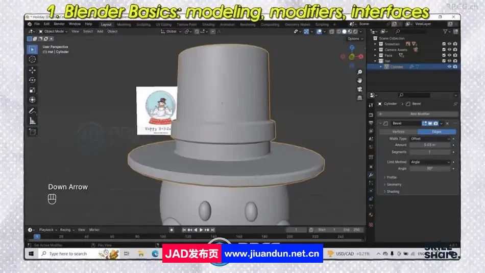 Blender毛绒雪人实例制作流程视频教程 3D 第7张