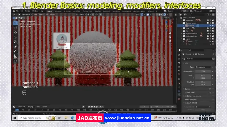 Blender毛绒雪人实例制作流程视频教程 3D 第4张