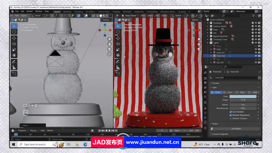 Blender毛绒雪人实例制作流程视频教程 3D 第8张