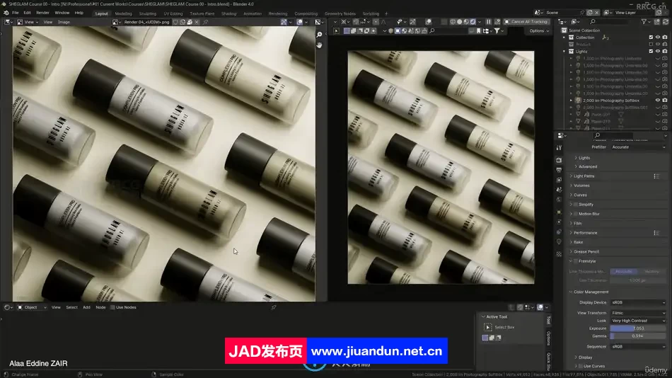 Blender 4.0化妆品建模照明与渲染制作视频教程 3D 第8张