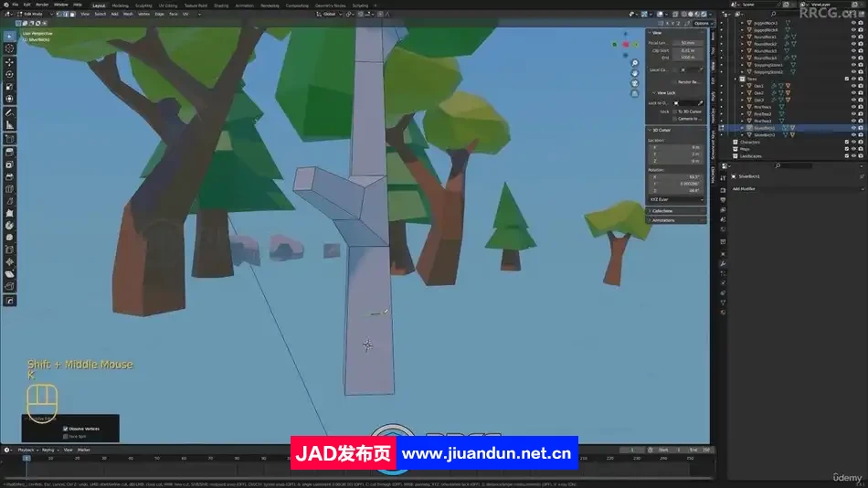Blender唯美低多边形角色与环境场景制作视频教程 3D 第7张