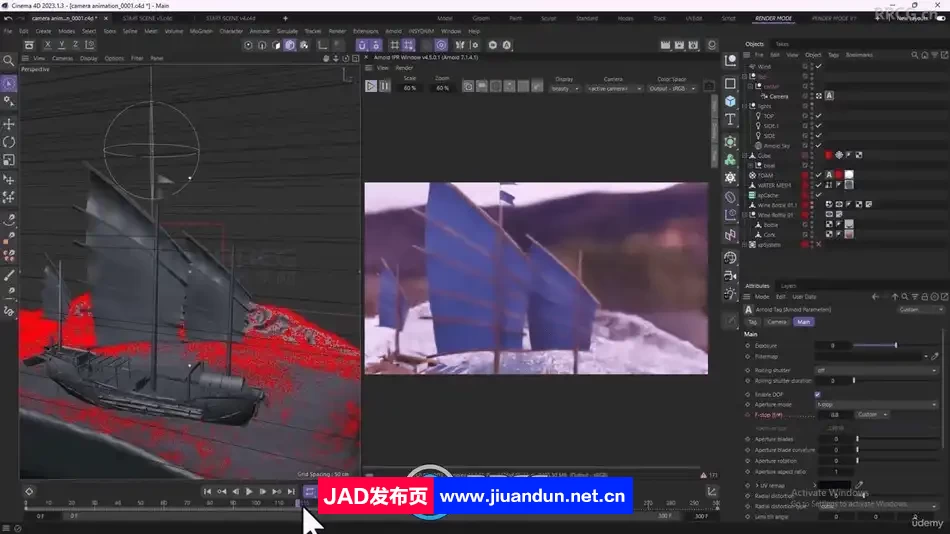 Cinema 4D瓶中浮船动画实例制作视频教程 C4D 第9张