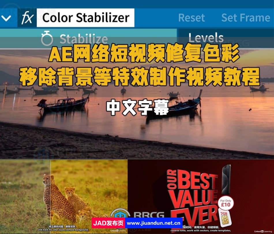 AE网络短视频修复色彩移除背景等特效制作视频教程 AE 第1张
