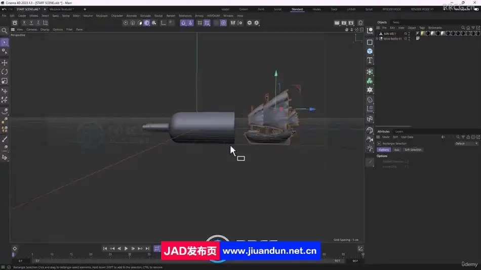 Cinema 4D瓶中浮船动画实例制作视频教程 C4D 第3张