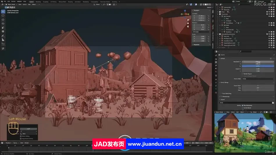 Blender唯美低多边形角色与环境场景制作视频教程 3D 第15张