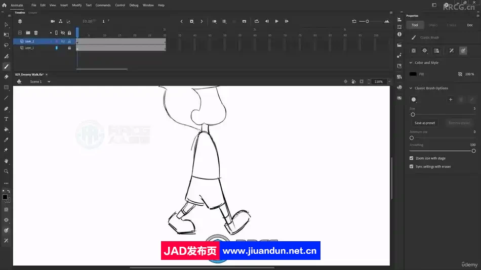 Adobe Animate卡通角色姿态行走动画制作视频教程 AM 第3张