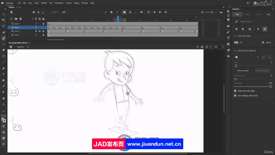 Adobe Animate卡通角色姿态行走动画制作视频教程 AM 第6张