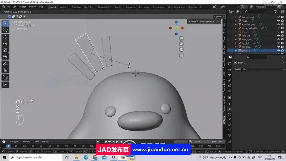 Blender卡通小黄鸭粘土动画实例制作视频教程 3D 第2张