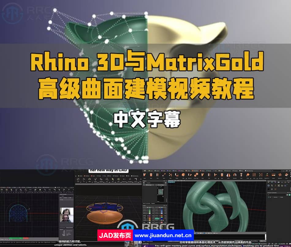 【中文字幕】Rhino 3D与MatrixGold高级曲面建模视频教程 3D 第1张