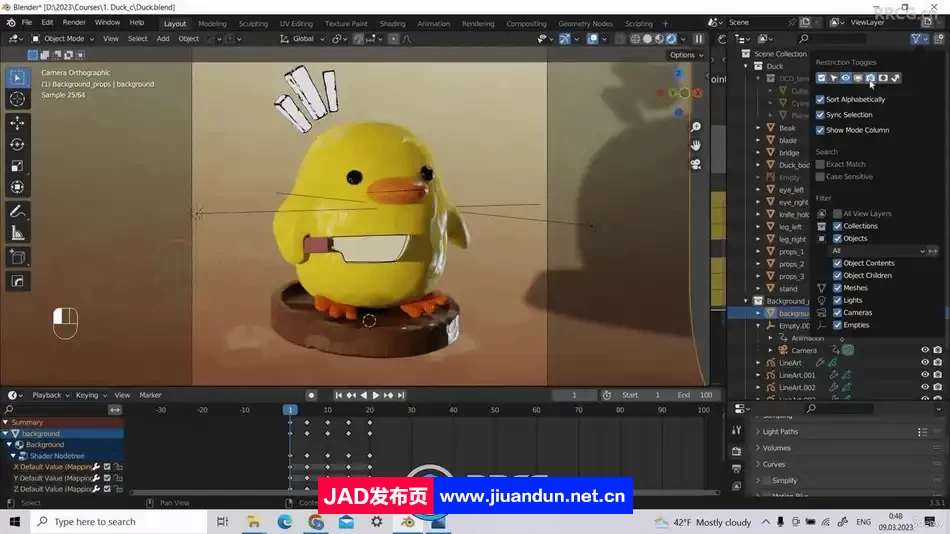 Blender卡通小黄鸭粘土动画实例制作视频教程 3D 第9张