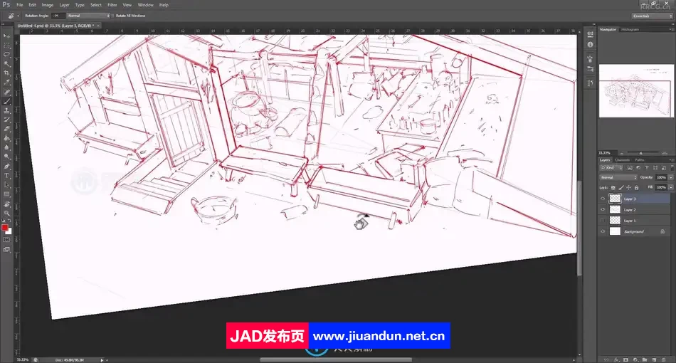 Charles Lin画师小木屋结构设计插画数字绘画视频教程 CG 第4张