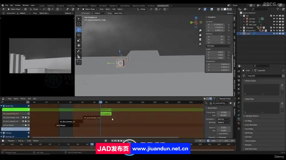 Blende使用NLA制作复杂非线性动画视频教程 3D 第3张