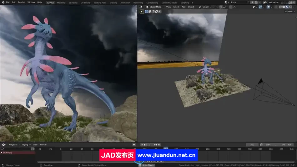 Blender史诗级远古类恐龙生物制作流程视频教程 3D 第10张