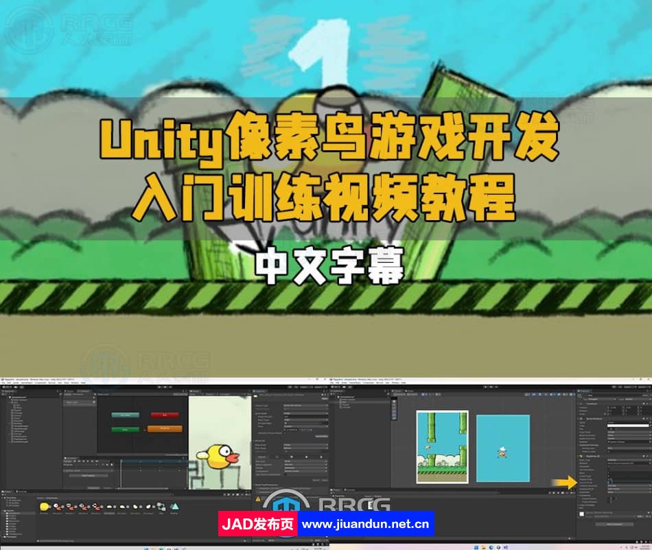 【中文字幕】Unity像素鸟游戏开发入门训练视频教程 Unity 第1张
