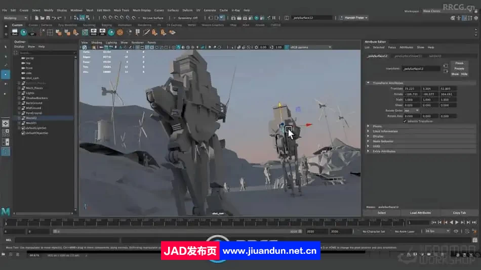 机甲战争概念艺术场景插画从3D到2D绘制流程视频教程 CG 第7张
