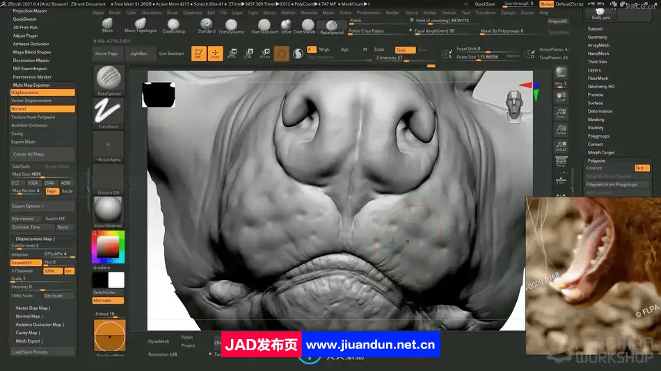 ZBrush逼真动物雕刻解剖学制作流程大师级视频教程 ZBrush 第9张