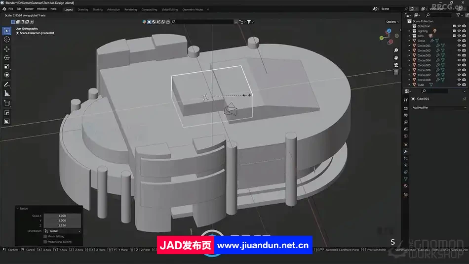 Blender未来主义建筑概念设计从2D到3D工作流程视频教程 3D 第10张