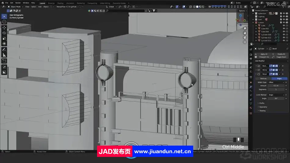 Blender未来主义建筑概念设计从2D到3D工作流程视频教程 3D 第7张