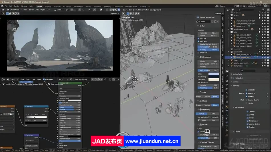 PS与Blender概念艺术世界环境场景绘制工作流程视频教程 3D 第6张