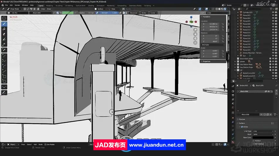 游戏概念艺术3D环境场景草图绘制视频教程 3D 第4张