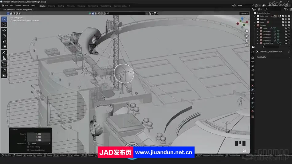 Blender未来主义建筑概念设计从2D到3D工作流程视频教程 3D 第8张