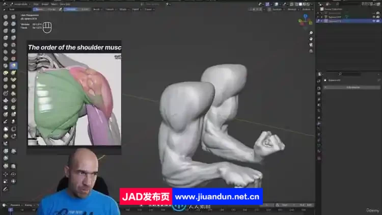 ZBrush人体手臂和手部解剖雕刻建模技术视频教程 ZBrush 第11张