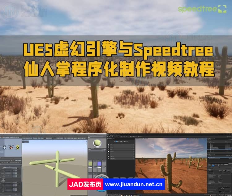 UE5虚幻引擎与Speedtree逼真仙人掌程序化制作视频教程 UE 第1张