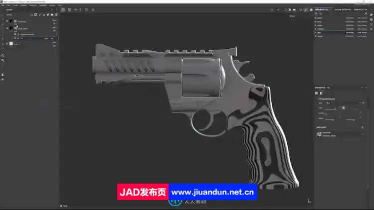 Substance Painter游戏左轮手枪纹理贴图技术视频教程 CG 第2张