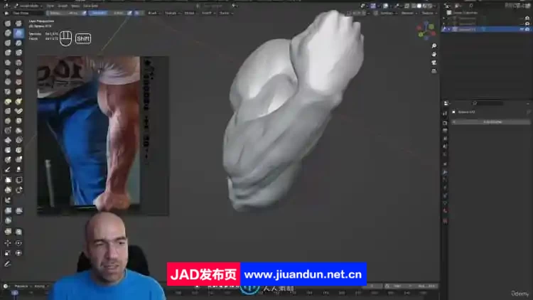 ZBrush人体手臂和手部解剖雕刻建模技术视频教程 ZBrush 第10张