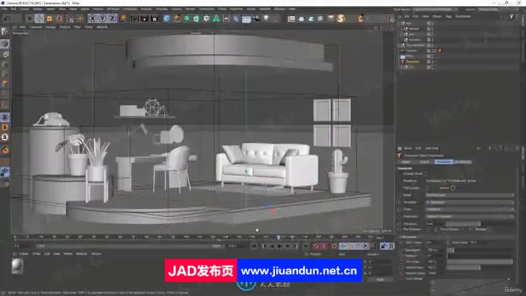 Cinema 4D房间动画动态图形实例制作视频教程 C4D 第2张