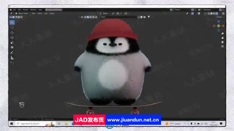 Blender可爱滑板企鹅完整实例制作流程视频教程 3D 第4张
