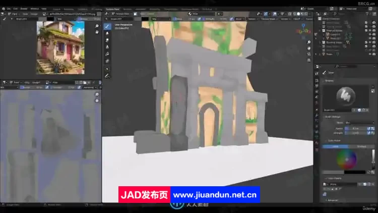 Blender 4.1城堡游戏资产纹理绘制视频教程 3D 第4张
