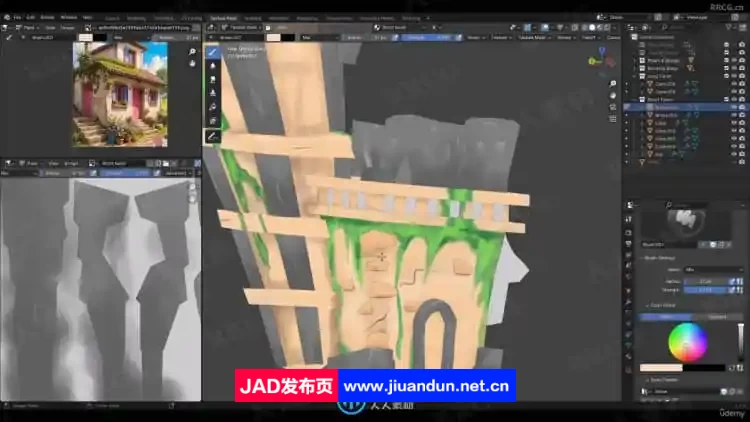 Blender 4.1城堡游戏资产纹理绘制视频教程 3D 第5张